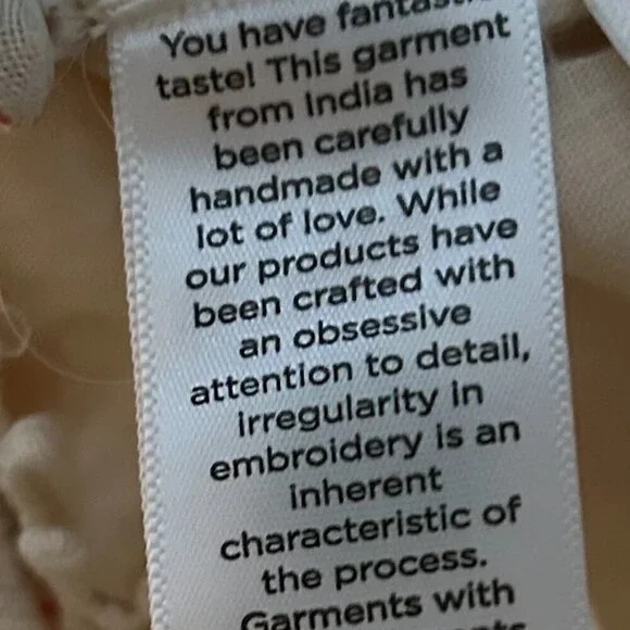 Hemant & Nandita Suri Long Sleeve Tie Crop Top Size XL - Picture 6 of 9